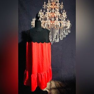 Orange and black dress